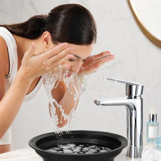 Bain de Glace pour le Visage, avec Design de Tuyau de Respiration, Silicone Pliable Outil Spa de Thérapie par le Froid pour Soin de la Peau, pour la Maison, le Voyage, le Camping