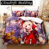 Genshin Impact Bedding Set Cartoon Anime Duvet Cover Single Double Size Kids Boys Luxury 3D Bed Linen Decor Home