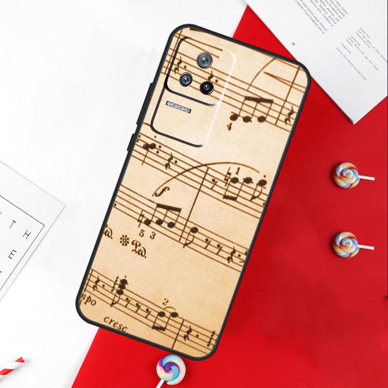 Music Note Cover For Xiaomi 15 Ultra 13 14 11T 12T 13T 14T Pro POCO X7 Pro X3 X5 X6 M6 F5 F6 Pro Case