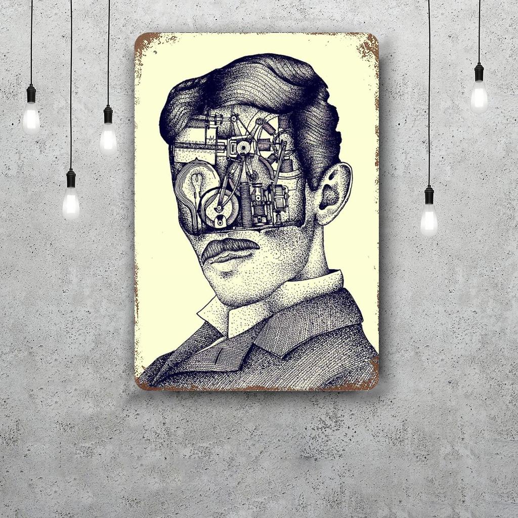 Nikola Tesla Vintage Tin Sign Home Decor Wall Decor Art Wall Mural Room Decoration Decor Retro Metal Sign Plate Bar Posters
