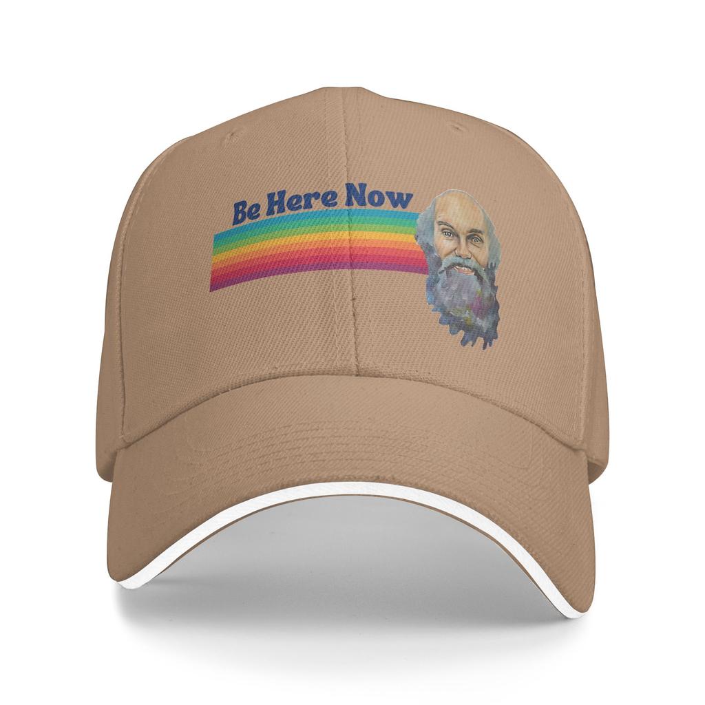 Ram Dass Be Here Now Rainbow Sun Baseball Cap Summer Men Adult  Design Trucker Hat Adjustable Fashion Outdoor Gym Baseball Caps