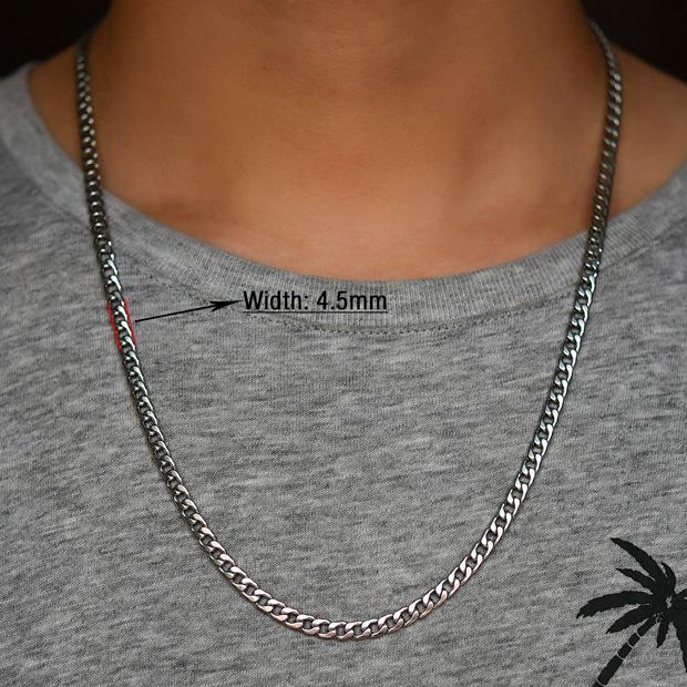 10 PCS Men's Necklace Round Link Cuban Chain Silver Stainless Steel Choker Punk Boy Women Jewelry Accessory Gift