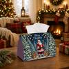 1pc Traditional Winter Woodland Tissue Box - Multi-Functional Napkin Box, Available In Durable Polyester, Decorated with Santa Claus Pine Tree Gift, S