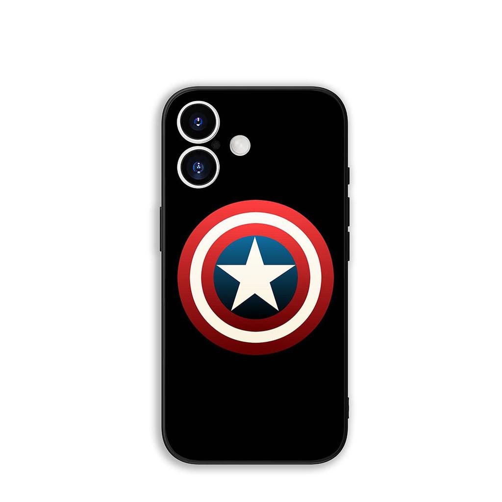 for Apple iPhone 16 15 14 Plus 13 12 Mini 17 Pro Max + ProMax 16E Air 15+ Phone Cover Case Captain America Shield Marvel Casing