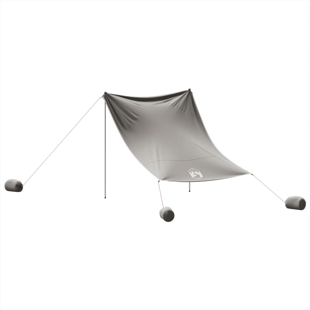 Beach Sun Shelter with Sandbags Gray 214 x 236 cm