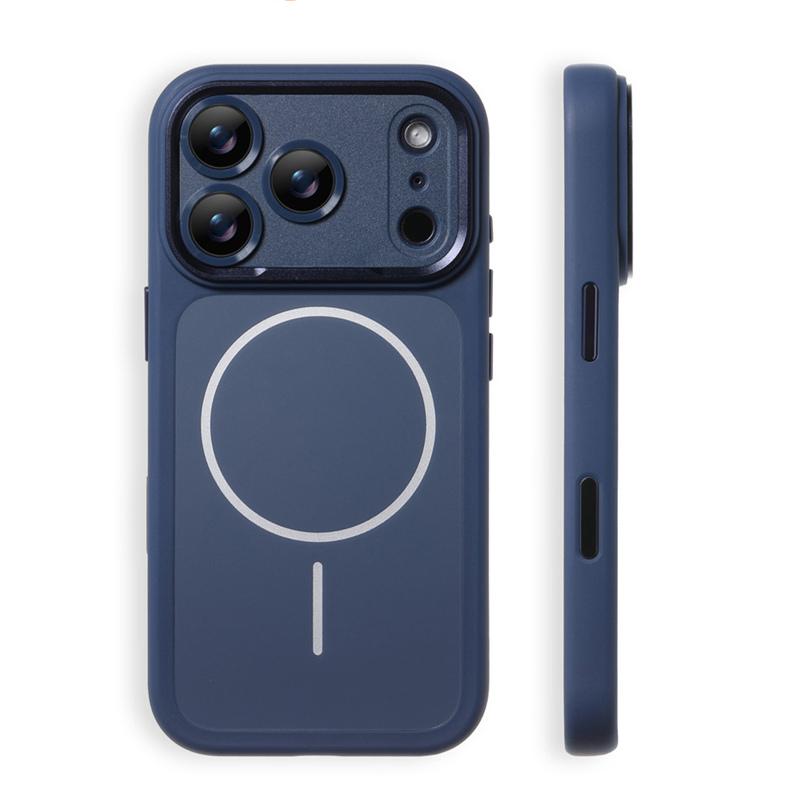 Matte Solid Color PC+Silicone Magnetic for Original Magsafe Case For iPhone 17Pro 16Pro 17Pro Max Touch Camera Button Back Cover