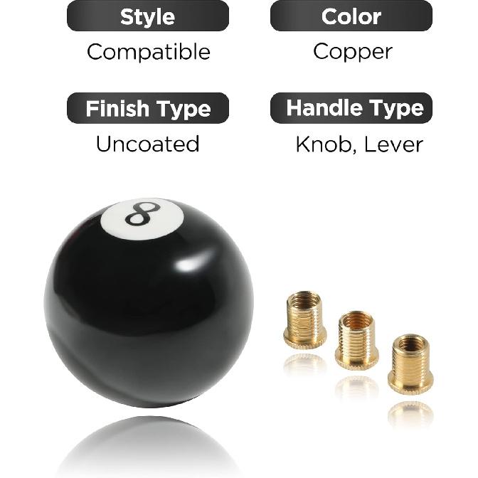 Shift Knob Manual Gear,Round Shift Knob Acrylic Gear,4 5 6 Speed Universal Shifter Knobs With 3 Adapters,Fit For Manual Car M 8 * 1.25, M 10 * 1.25,