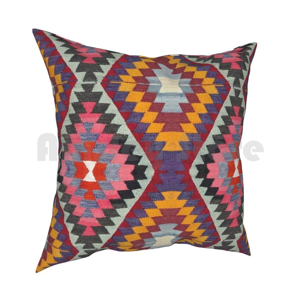 Turkish Kilim Pillow Case Printed Home Soft DIY Pillow Cover Kilim Rug Turkish Bohemian Navajo Navajo Pattern Navajo Boho