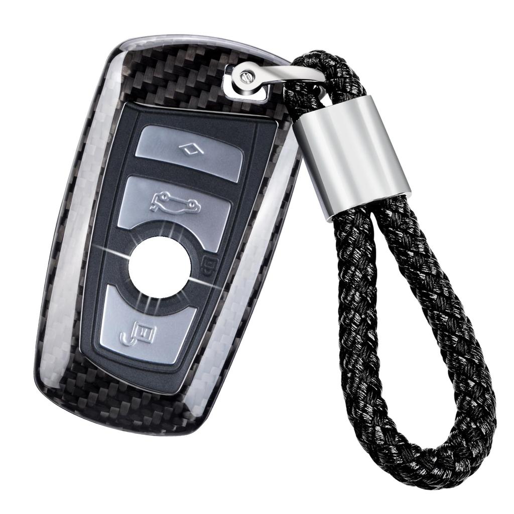 Genuine Fiberglass Key Fob Cover, Compatible with BMW T-carbon Key Fob Protector, BMW 1