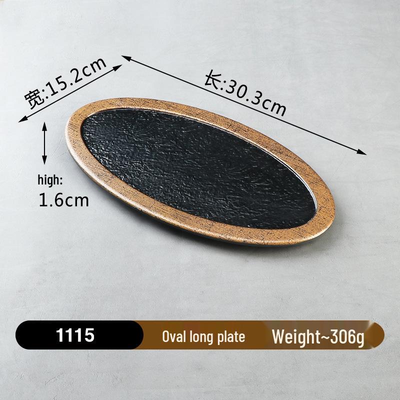 Melamine Imitation Porcelain Hot Pot & BBQ Plate with Handle