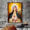 Catholic Christian Wall Art Holy Jesus and Virgin Mary Canvas Oil Painting Religious Home Decor Poster Prints Pictures