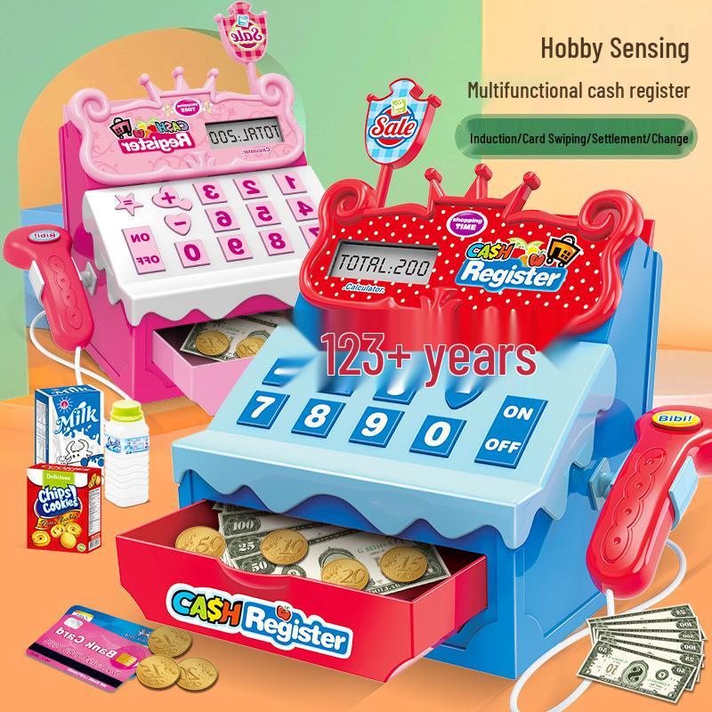 Kids' Interactive Play Supermarket Cash Register with Scanner, Computer, Sound & Light Effects - Perfect Gift for Girls