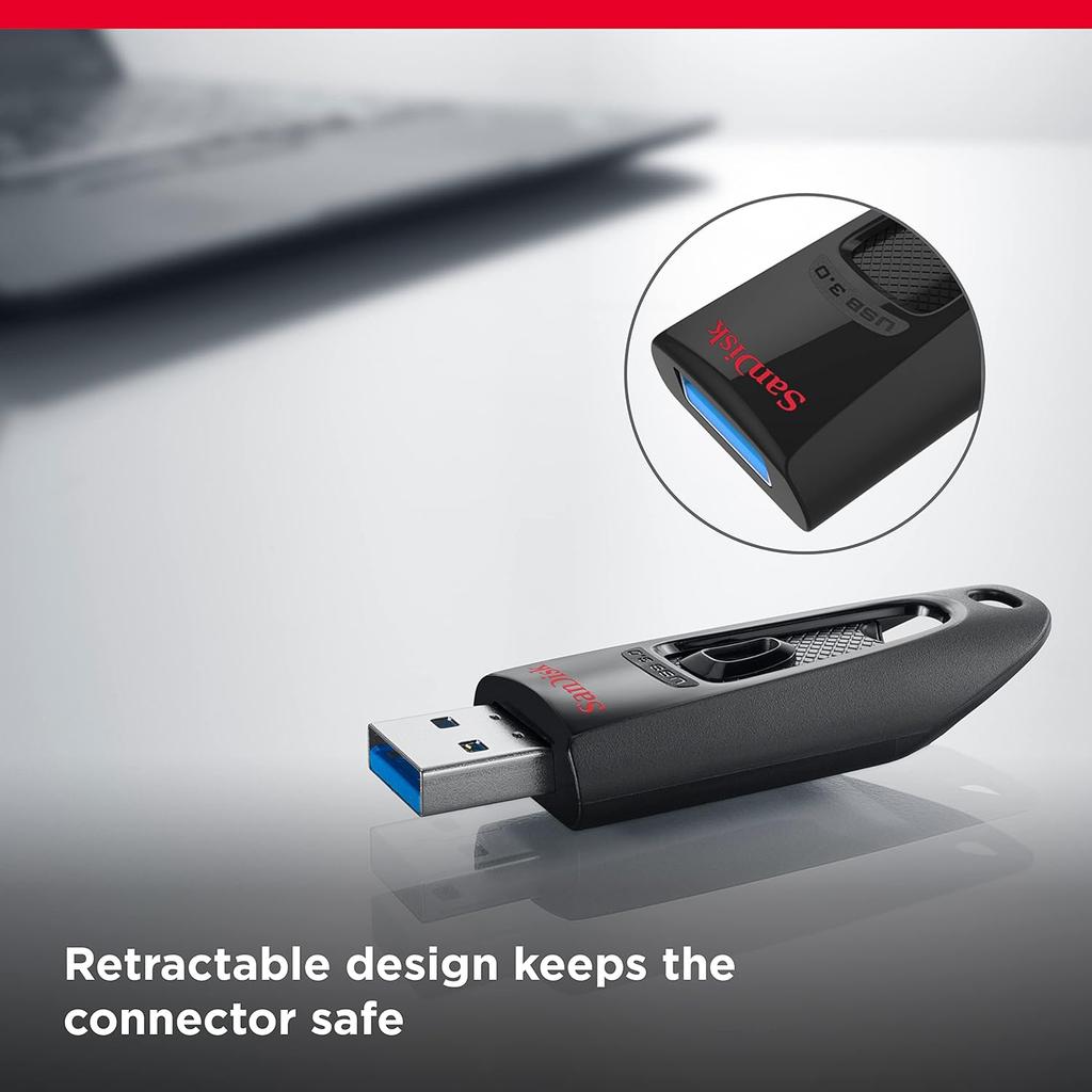 SanDisk 128GB Ultra USB 3.0 Flash Drive 16GB 32GB 64GB 256GB 512GB Original Memory Stick U Disk Pendrive CZ48 Max 130Mb/s for Computer