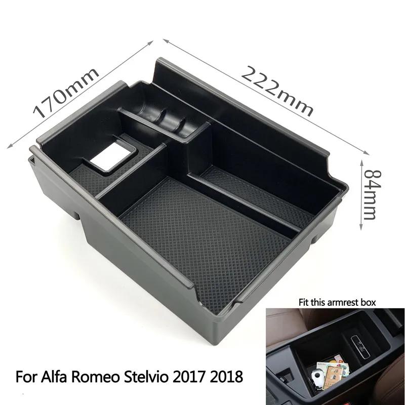 For Alfa Romeo Stelvio 2017-19/ Giulia 2016-19 Central Console Armrest Storage Box Car Styling Accessories Interior Holder Tray