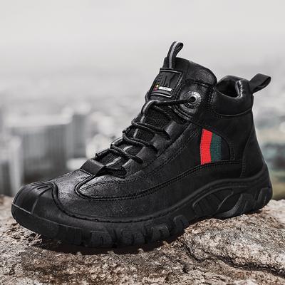 Modne męskie buty typu workery z wysoką cholewką Modne skórzane buty codzienne Jesień Zima Męskie buty do chodzenia 2024 Nowe Outdoorowe buty podróżne za kostkę