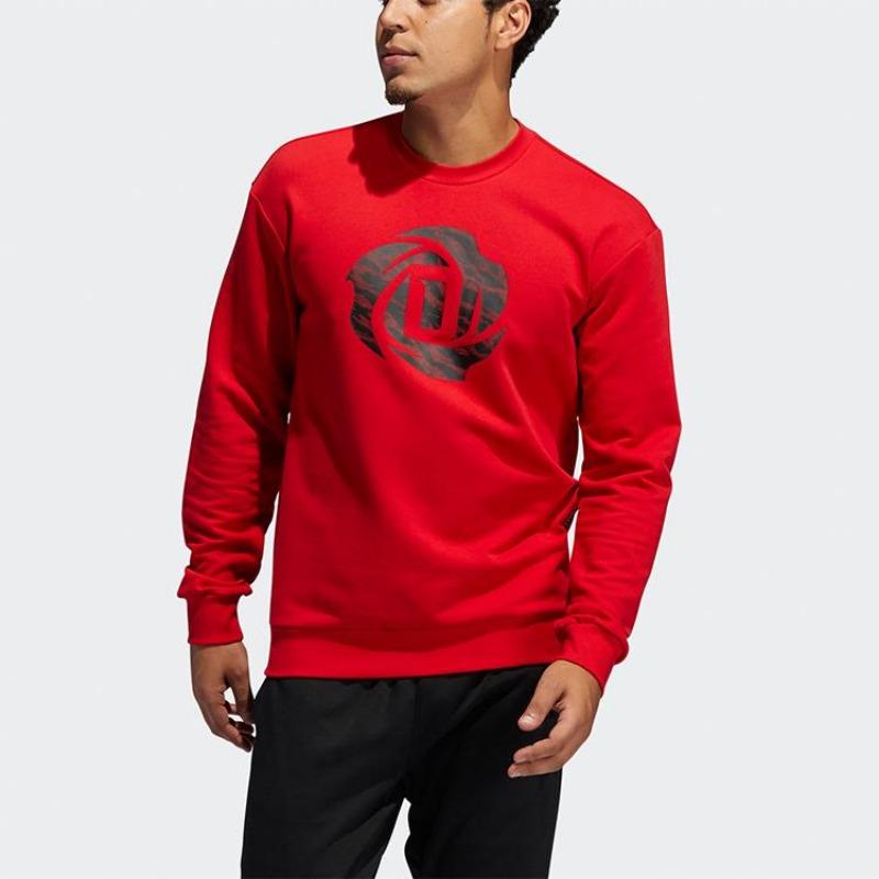 adidas Men's Rose Crew Basketball Hooded Sweatshirt Light Red GP6116