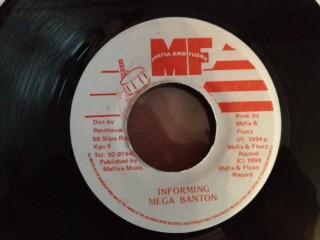 

7inch Record MEGA BANTON - Informing NONE Mafia And Fluxy 1994 Jamaica Reggae, Ska & Dub Used