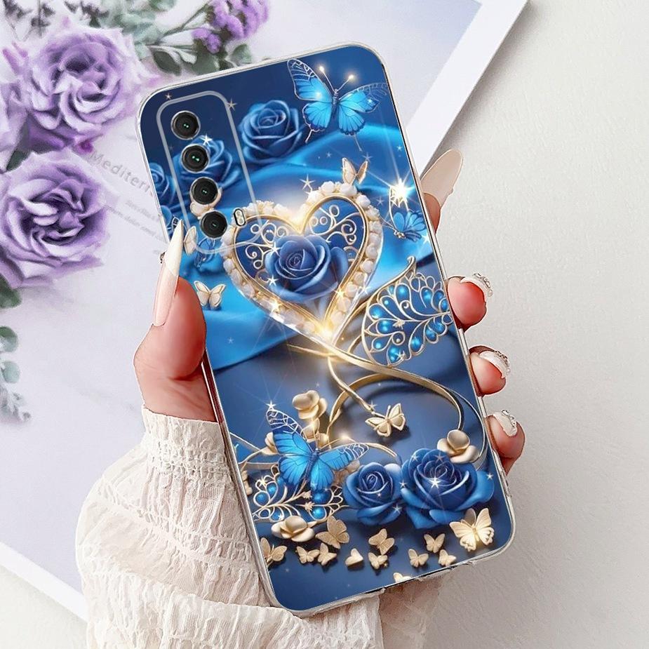 For Huawei Y7a Case PSmart 2021 Cute Cat Fashion Painted Cover Soft Slim Phone Case For Huawei P Smart 2021 Y 7a HuaweiY7a Shell