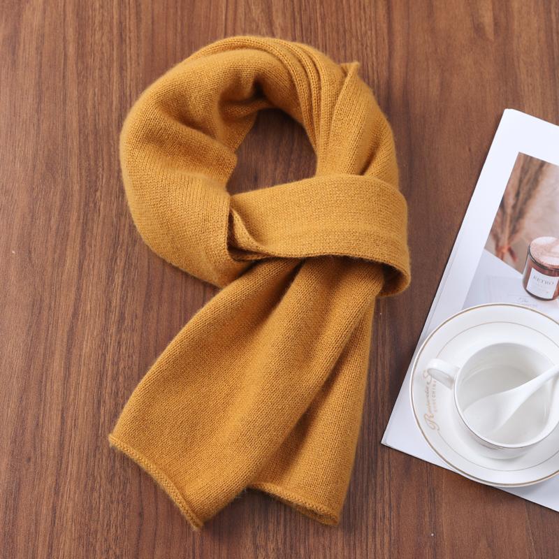2025 Winter New Fashion Solid Color Cahsmere Scarf Women Outdoor Keep Warm Soft Men Solid Color Wool Knitted Long Scarves 160*26