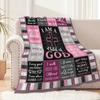Faith-Inspired Bible Verse Quilt Style Throw, Encouraging Religious Gift for Women Christian Home Decor Easter Christmas