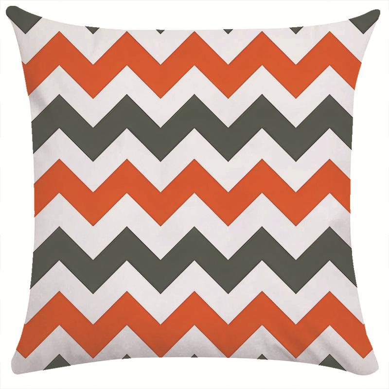 Nordic Orange Irregular Geometric Wave Cushion Gift B&B Bay Window Sofa Chair Backrest Pillow Cover