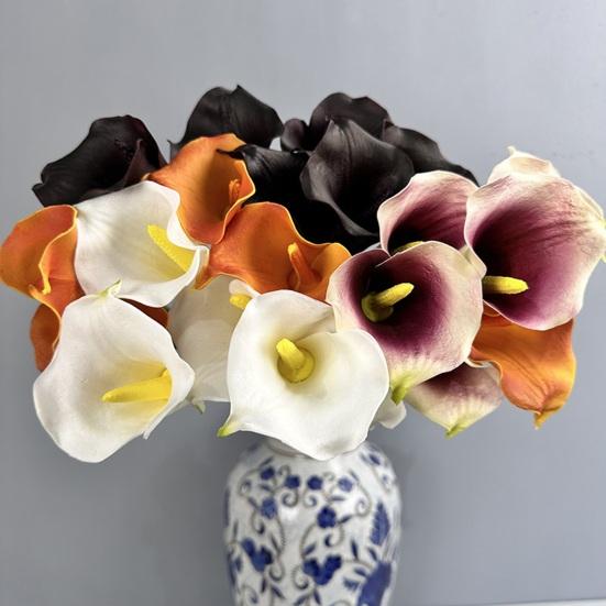 Artificial Common Calla Lily Realistic Fake Flower Stem Home Office Wedding Party Indoor Outdoor Faux Bloom Centerpiece Decoration