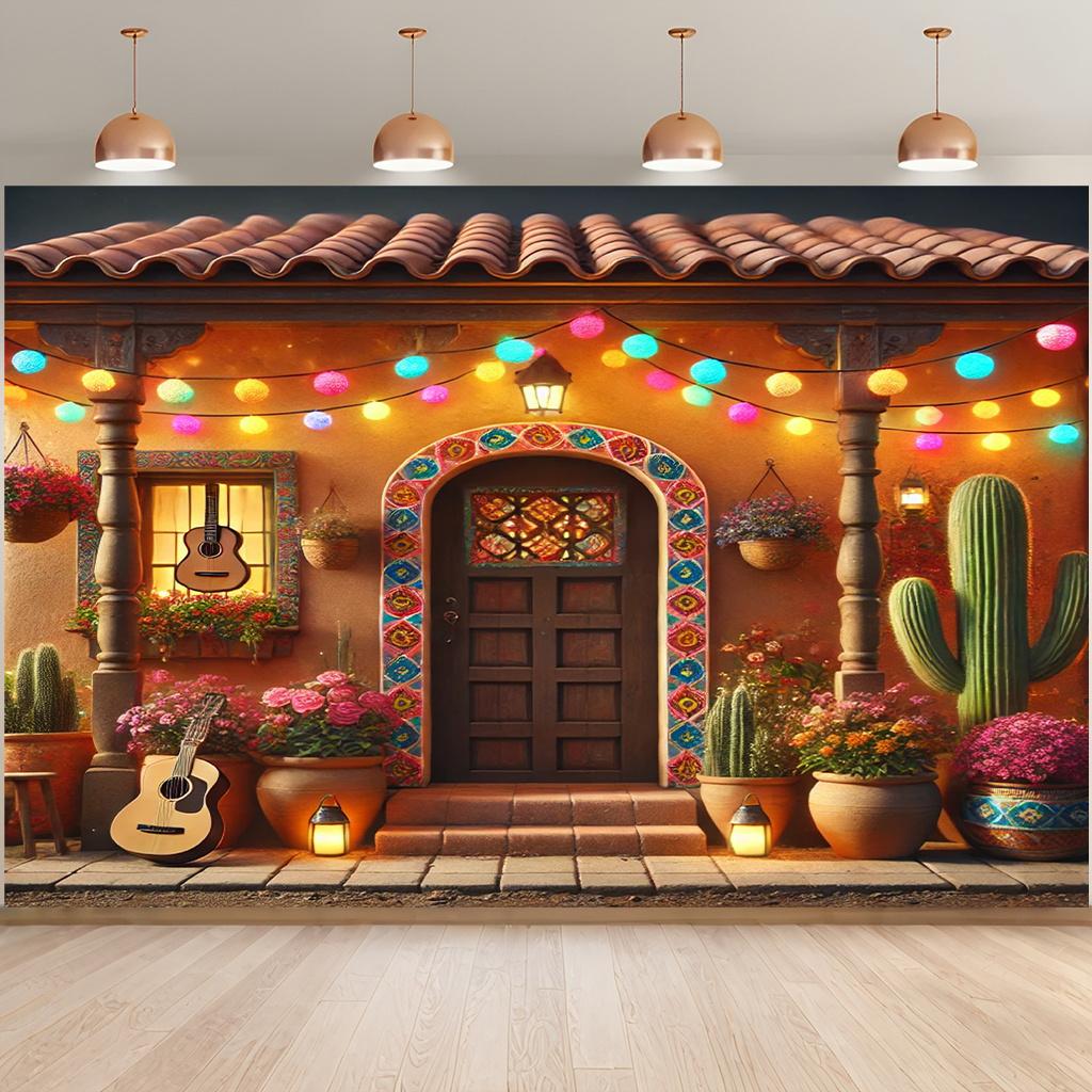 Background fabric, Mexican style, polyester background fabric, suitable for living room decoration and bedroom decoration