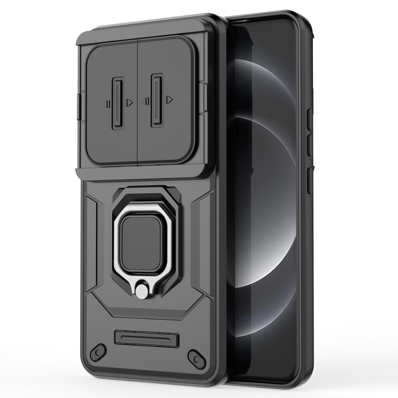 

For Xiaomi 14 Ultra Case PC+TPU Kickstand Phone Shell with Slide Lens Cover Purple