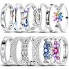 Popular Glow In The Dark Rings For Women 925 Silver Star Moon Sun Rings Sparkling Cubic Zircon Exquisite Jewelry Gifts