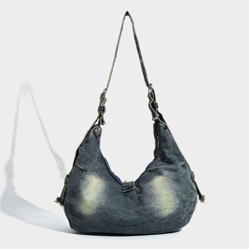 JIAERDI Retro Large Capacity Denim Tote Bag Women Fashionable Casual Crossbody Bags Handbag Ladies Vintage Shoulder Bags 2025