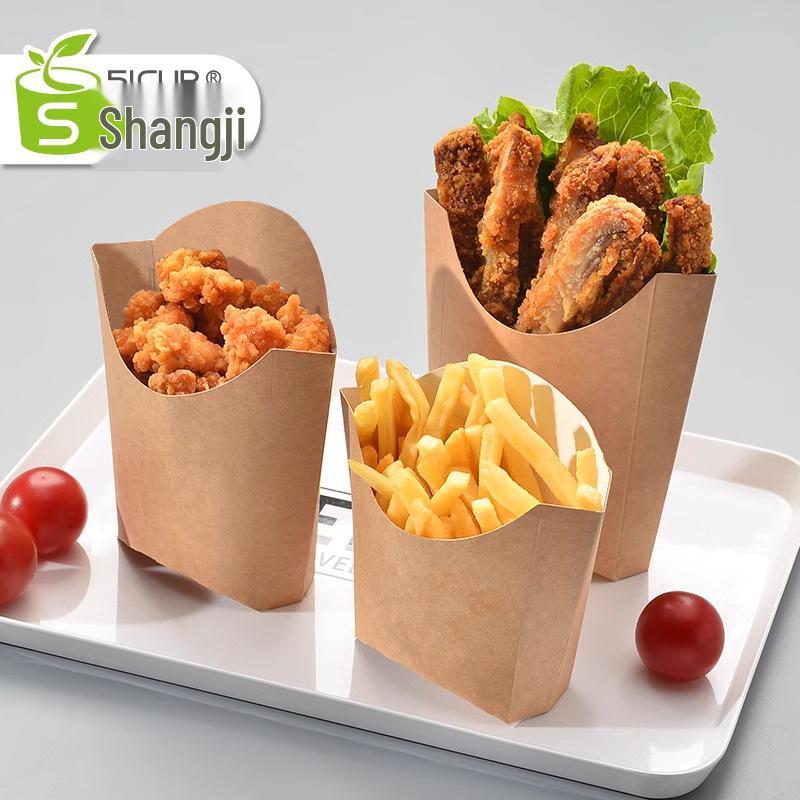 Disposable Kraft Paper French Fries and Snack Box