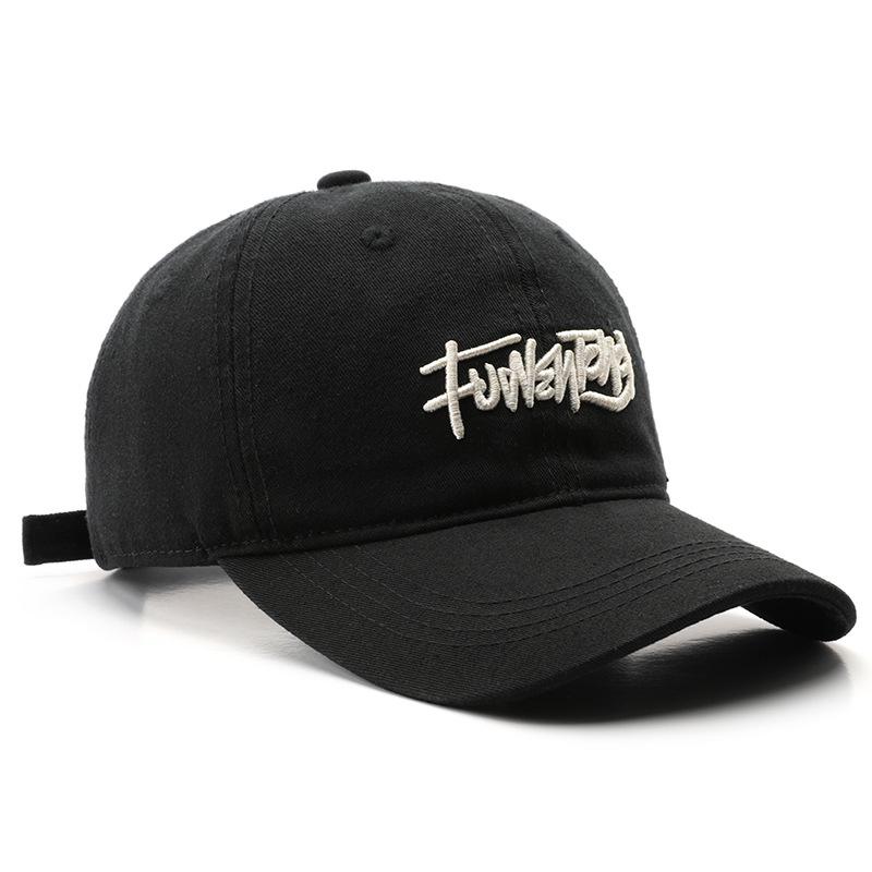 Hat, washed cotton, letter embroidery, baseball cap, outdoor sports, unisex, sun protection
