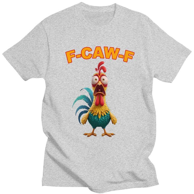 F Caw F Funny Clucking Rooster Meme T Shirts 100 Cotton Tee Tops Summer O Neck Tshirts Fashion Short Sleeve Clothes For Men