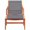VidaXL Chaise de jardin et repose-pied Gris Eucalyptus et textilène