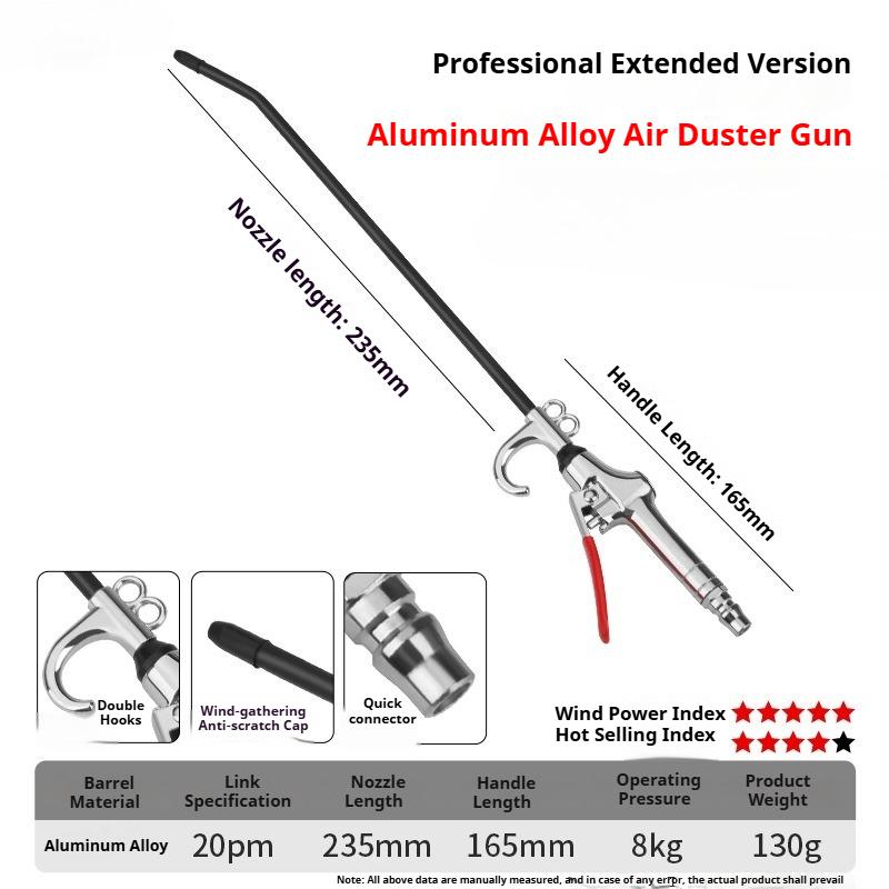 Pneumatic Air Dust Blow Gun High Pressure Removal Tools Portable Extended Retractable Dust Blow Gun Multi-purpose Cleaning Tools