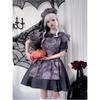 Halloween Costume Pumpkin Witch Costume Horror Doll Maid Costume Dark Gothic Vampire Dress