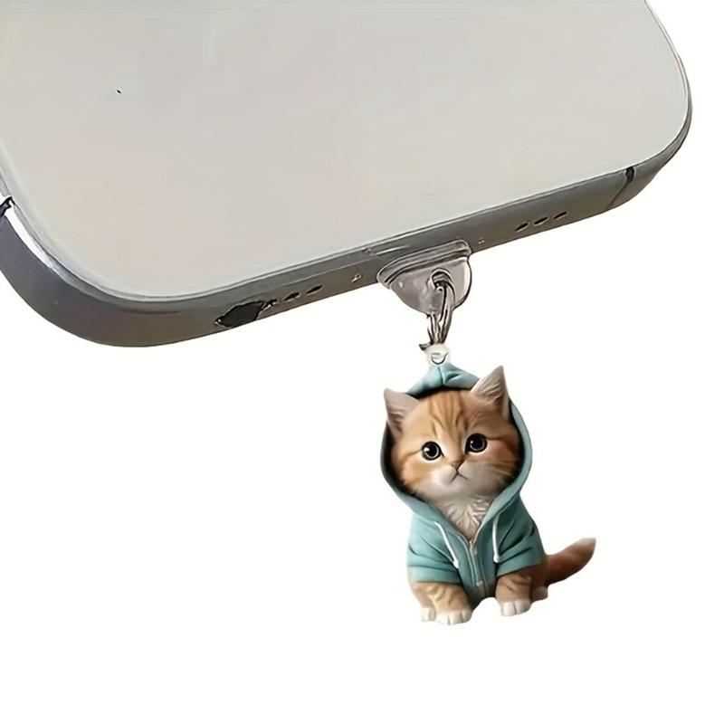 Type C USB Port Dust Plug with 2D Acrylic Pendant Charm Mobile Dust Plug Charm Phone Accessories for Phone Decorations