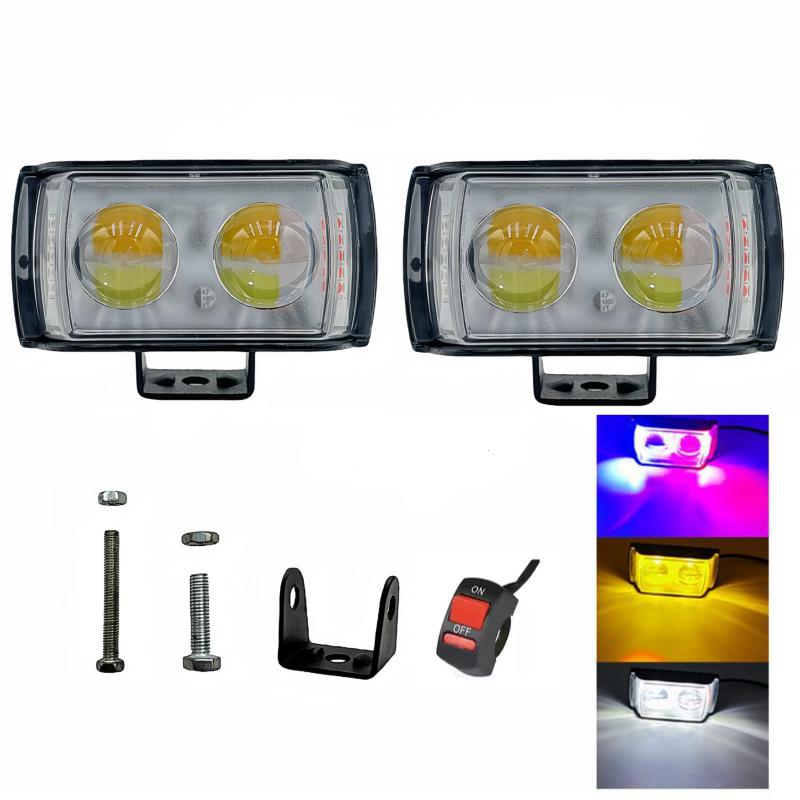 Motorcycle LED flasher Driving Fog Light Auxiliary Spotlight  4 Color Light for ATV SUV UTV motorcycle accessories light 12-32V