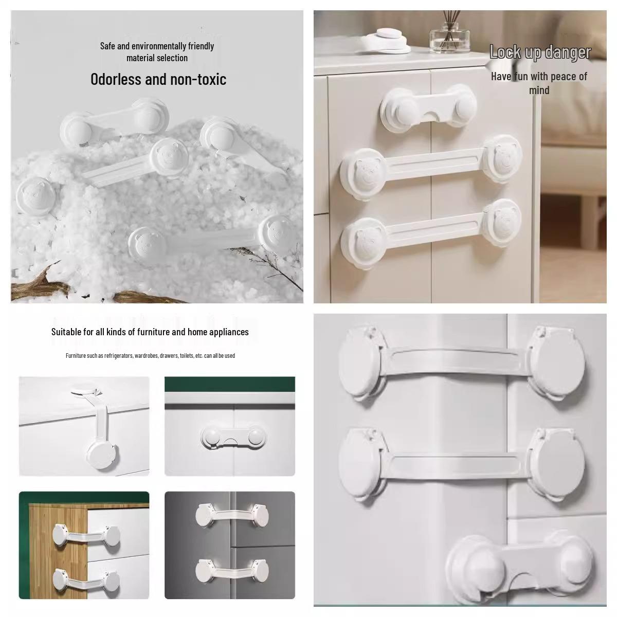 

Child Safety Lock for Drawers, Cabinets, and Sliding Doors 4 Long Locks, 4 Short Locks