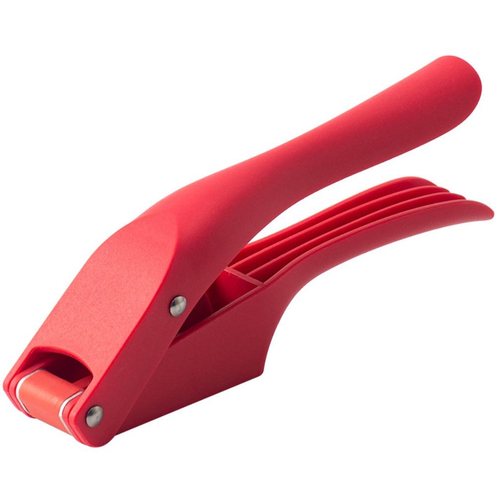 

Manual Type Garlic Slicer Mashing Function Vegetable Squeezer 2-in-1 Garlic Press Kitchen Use червоний