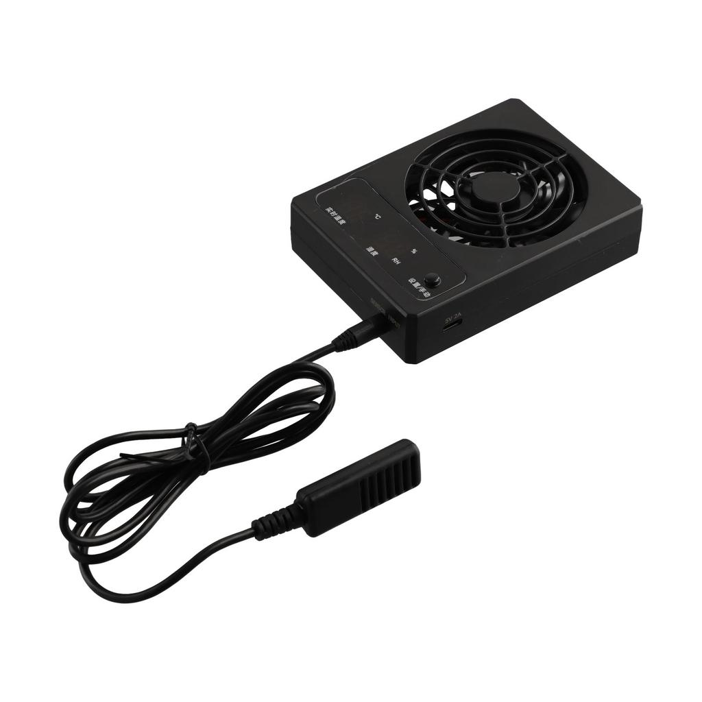 For Reptile Enclosure Temperature Control Fan 2700RPM 28dB 4.41*3.32*0.98in Black Calm Cool PP With LED Display