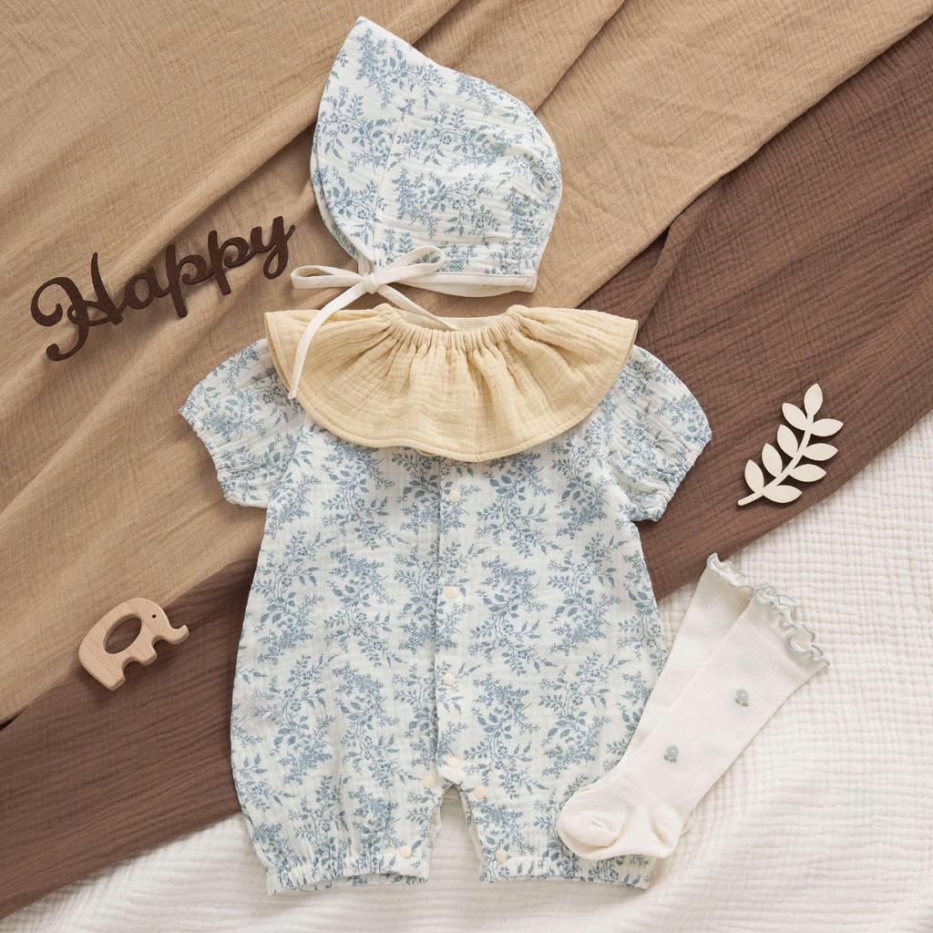 Entzückendes Sommer-Strampler-Set mit Blumenprint für Baby-Mädchen - 0 bis 12 Monate