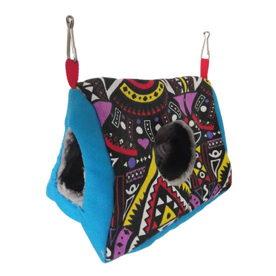 

Мягкий теплый полосатый дом-подвеска с цветочным принтом для домашних птиц, попугаев, кровать для сна, пещера, гнезда C