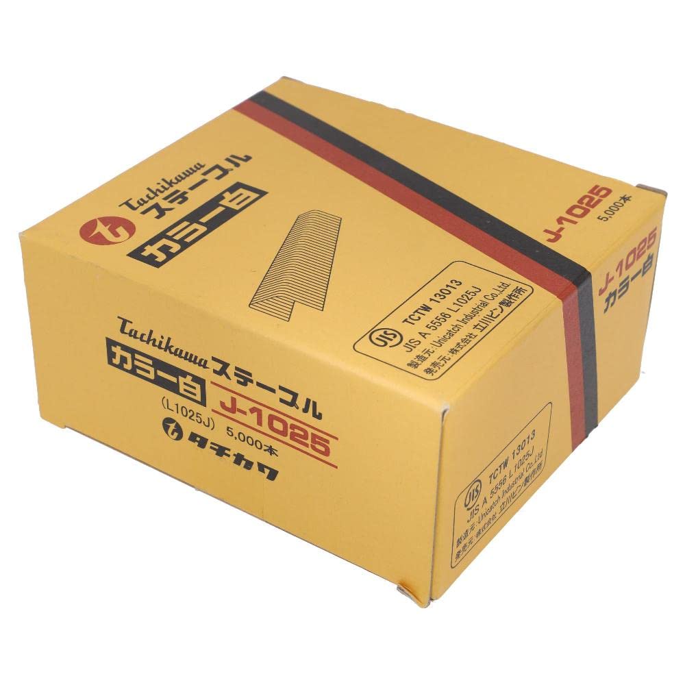 Tachikawa Pin Manufacturing White 10mm Shoulder 25mm Pack of J1025W Co., Ltd. (Tachikawa) Staples, Width, Length, 5,000,