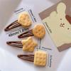 4Pcs/Set Cute Simulation Biscuit Women Hairpin Brown BB Hair Accessories