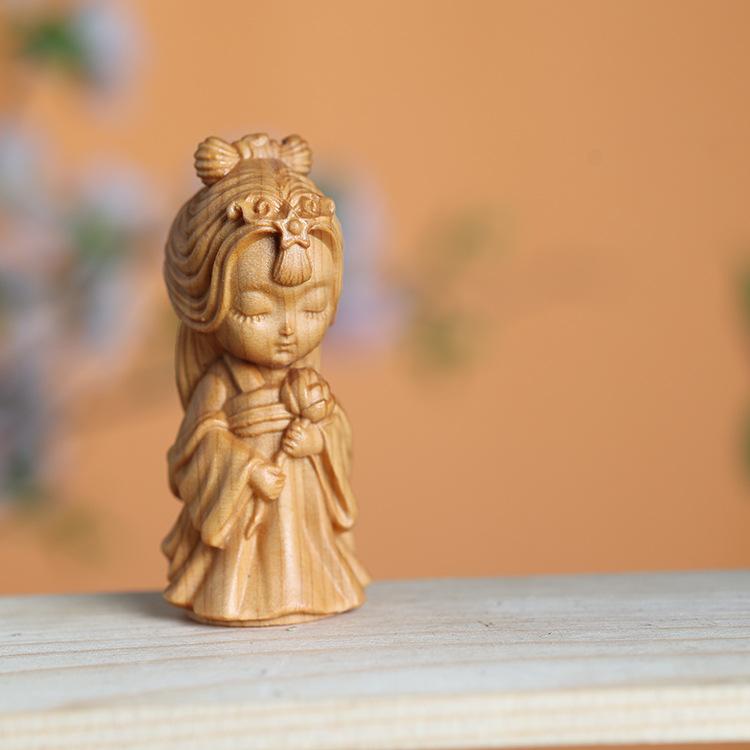 Miniaturowe Rzeźby Drewniane Urocze Figurki Czterech Wielkich Piękności Starożytności Ozdoba Rękodzieło na Biurko Dekoracja Domu zabawne prezenty