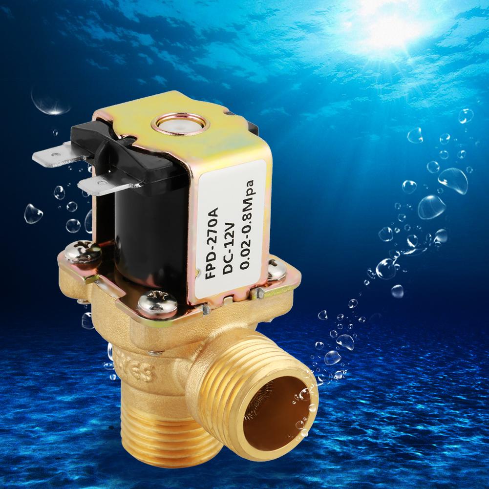 DC 12V DN15 G1 2 Brass Electric Solenoid Valve Normally Closed Water Inlet Switch with Filter