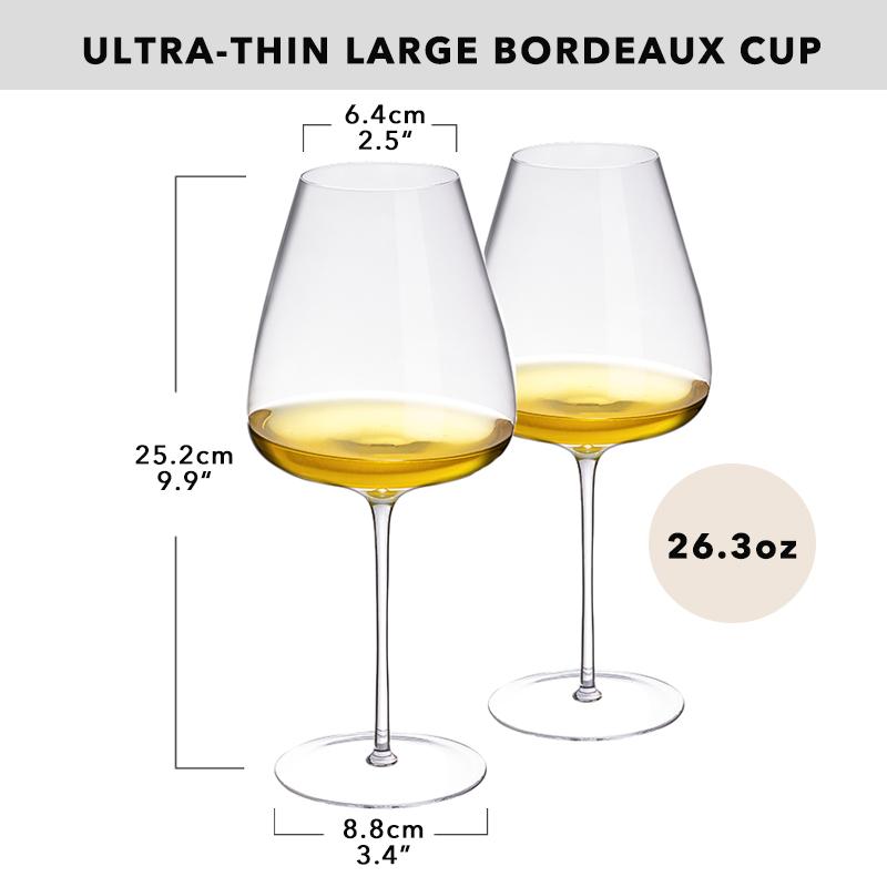 2PCS Ultra-thin Tasting And  Appreciation Goblets Collection Level Handmade Red Wine Glass Crystal Burgundy Bordeaux Goblet Art