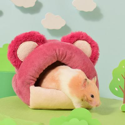Nido per criceto Letto accogliente per cavia Caldo invernale Peluche Nascondiglio Grotta per il riposo di piccoli animali per conigli cavie furetti