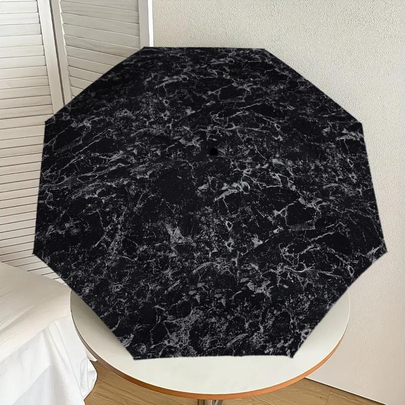 1pc Marble texture Pattern Umbrella Design Automatic Opening and Closing Umbrella, High-quality Travel Umbrella, Lightweight and Portable, -1002111